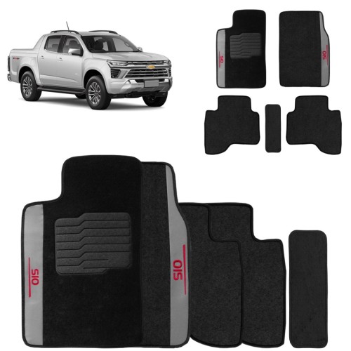 Jogo de Tapete Carpete S10 CD 2019 a 2026 Preto 5 Peças